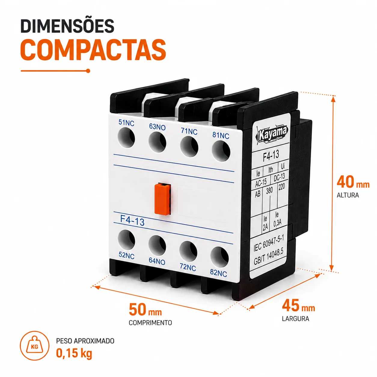 Bloco Auxiliar CJX2 1NC + 3NO - KAYAMA — imagem 14