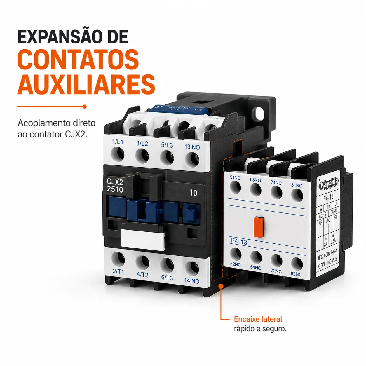 Bloco Auxiliar CJX2 1NC + 3NO - KAYAMA — imagem 15
