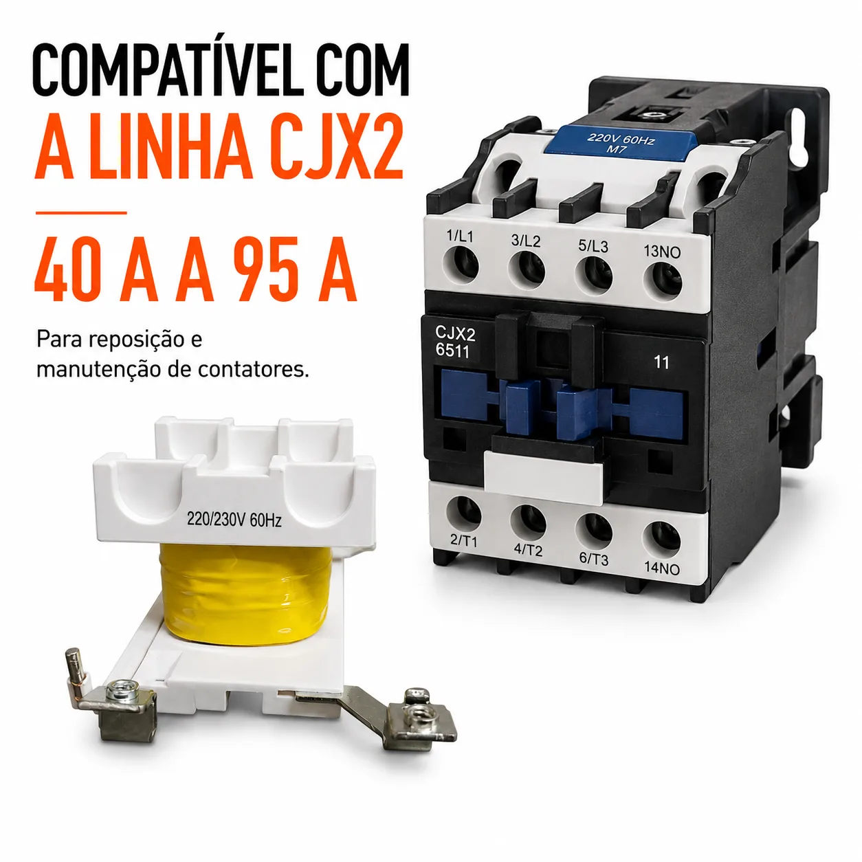 Bobina para contator CJX2 de 40 a 95 A - 50/60 HZ - KAYAMA 220Vca — imagem 2