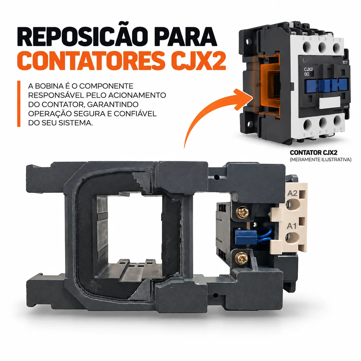Bobina para contator CJX2 de 265 A - 50/60 HZ - KAYAMA 127Vca — imagem 3