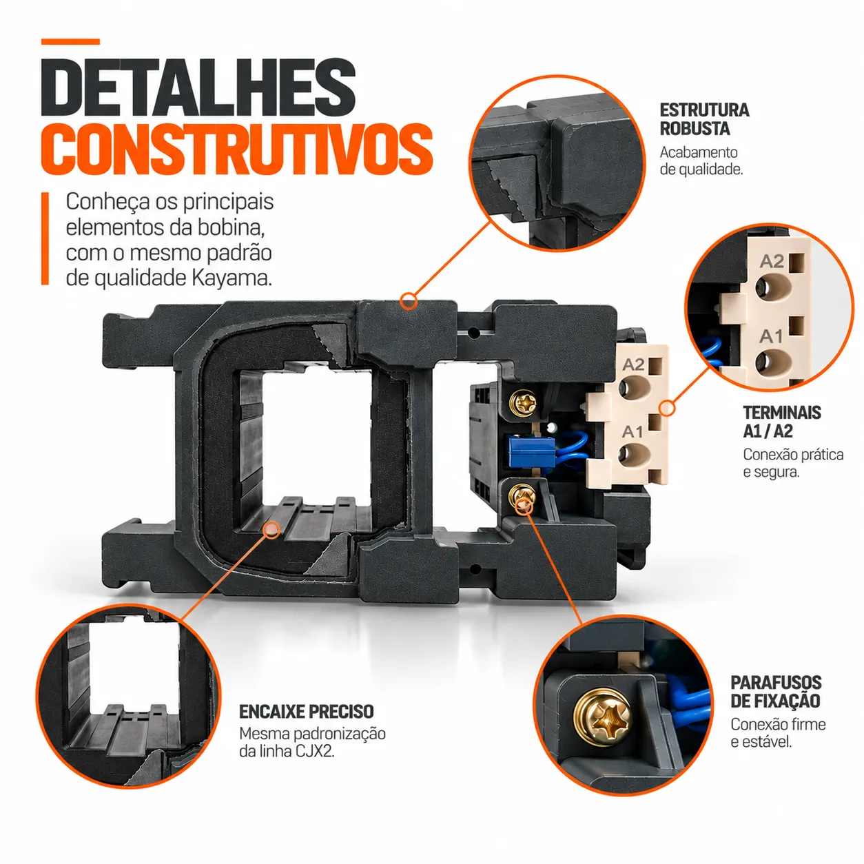 Bobina para contator CJX2 de 330 A - 50/60 HZ - KAYAMA 220Vca — imagem 5