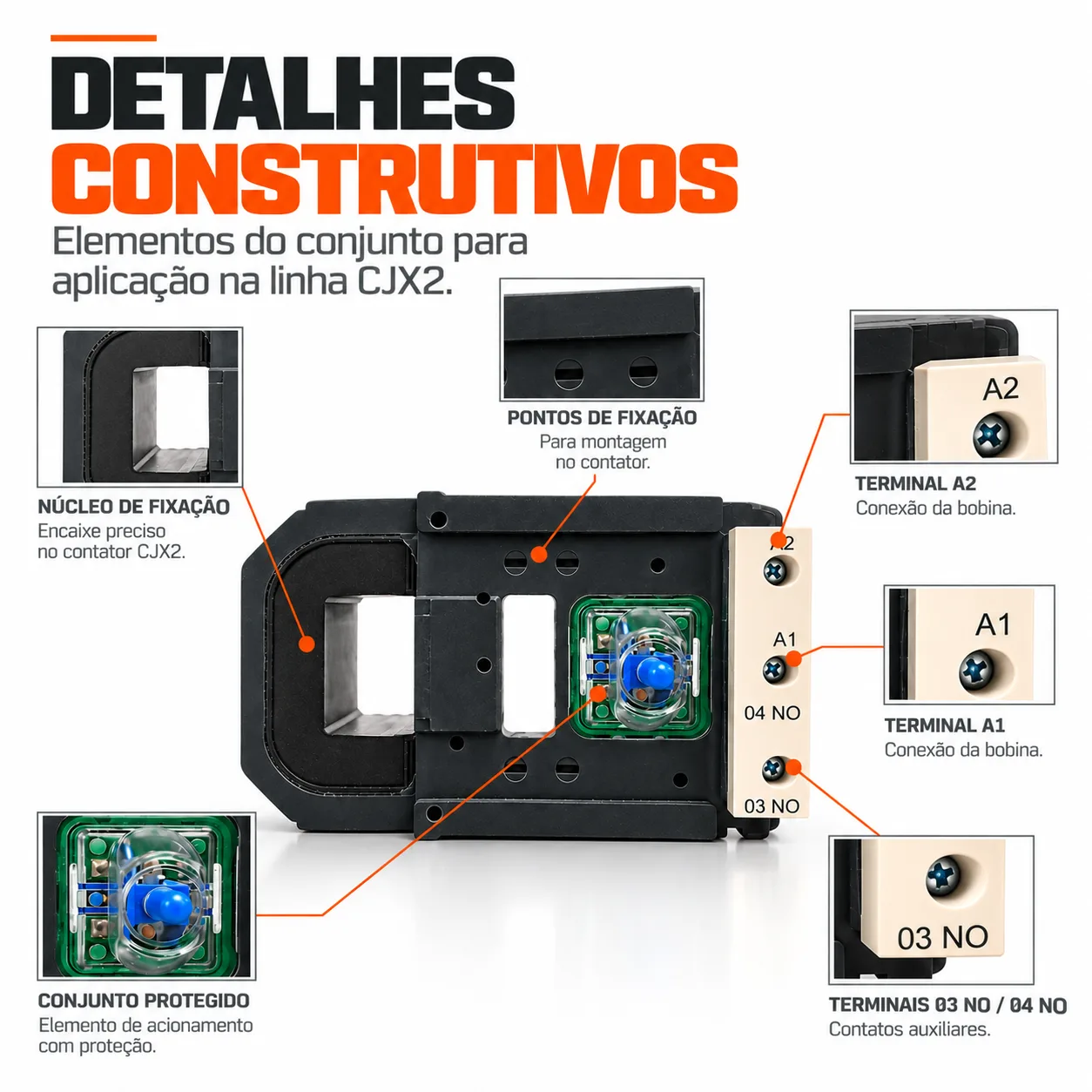 Bobina para contator CJX2 de 500 A - 50/60 HZ - KAYAMA 380Vca — imagem 5