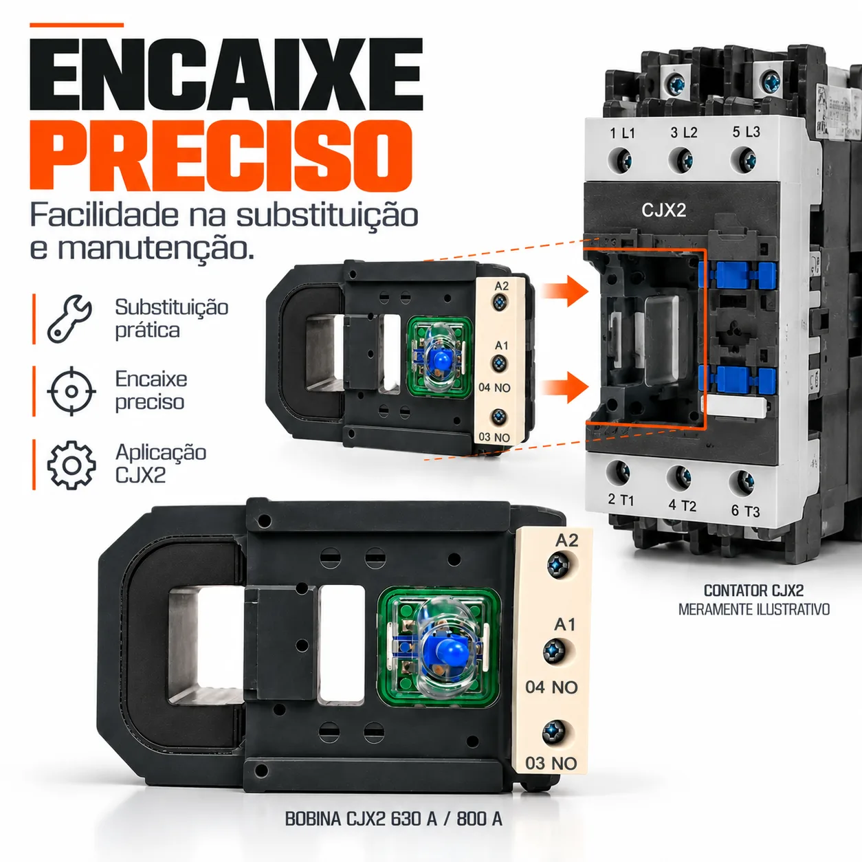 Bobina para contator CJX2 de 630 e 800 A -50/60 HZ - KAYAMA 220Vca — imagem 4