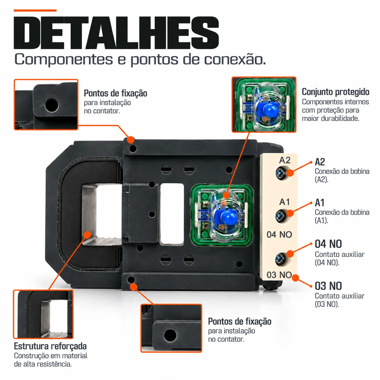 Bobina para contator CJX2 de 630 e 800 A -50/60 HZ - KAYAMA 127Vca — imagem 5