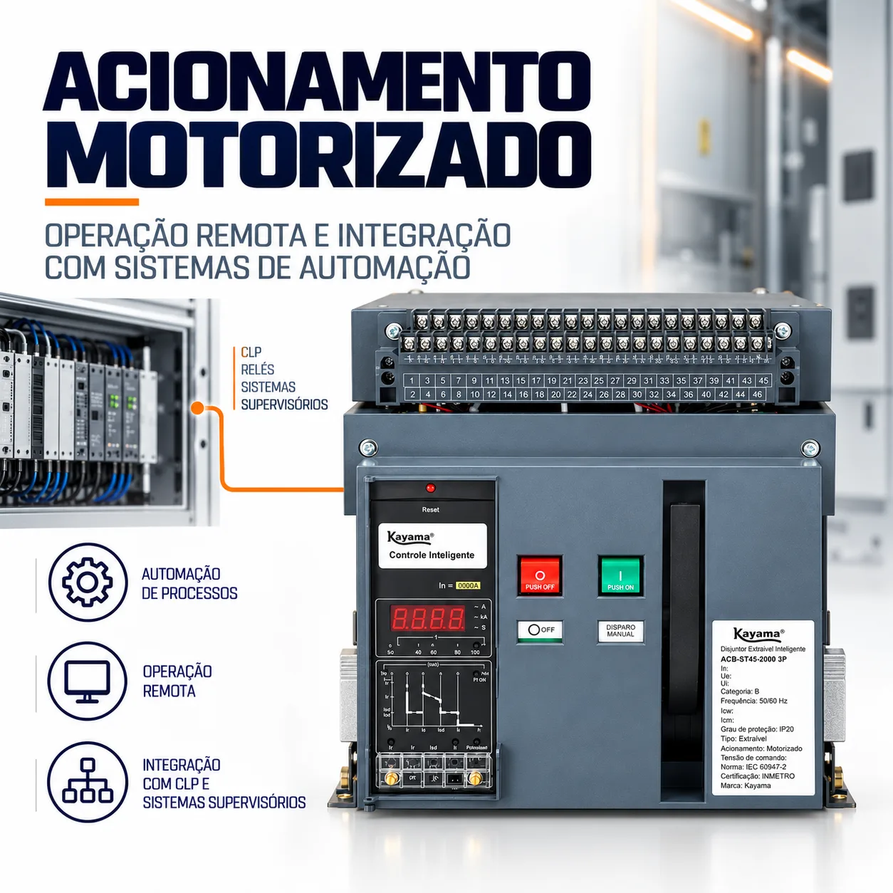 Disjuntor Motorizado ACB-ST45-6300 - 5000A Fixo - KAYAMA — imagem 2