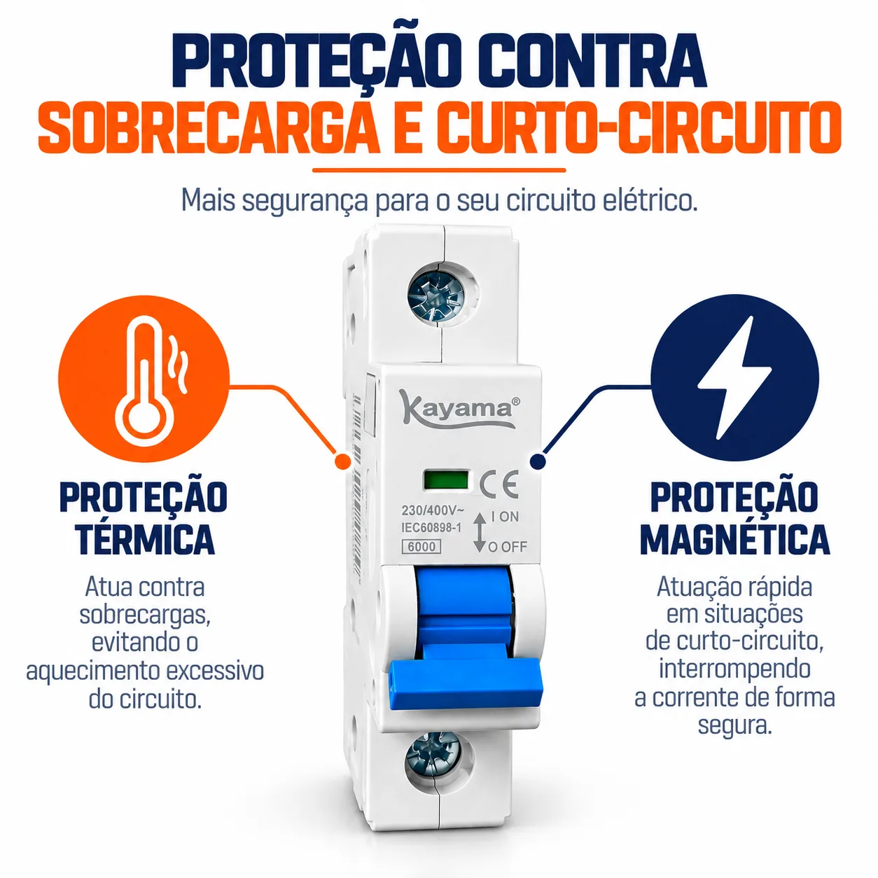 Mini-disjuntor DIN Unipolar Curva C 63A — imagem 2