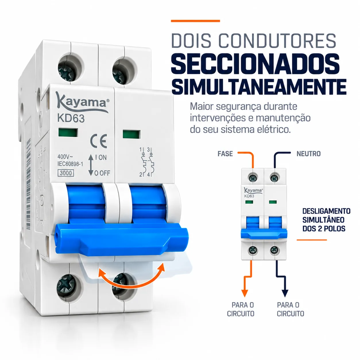 Mini-disjuntor DIN Bipolar Curva C 125A — imagem 3