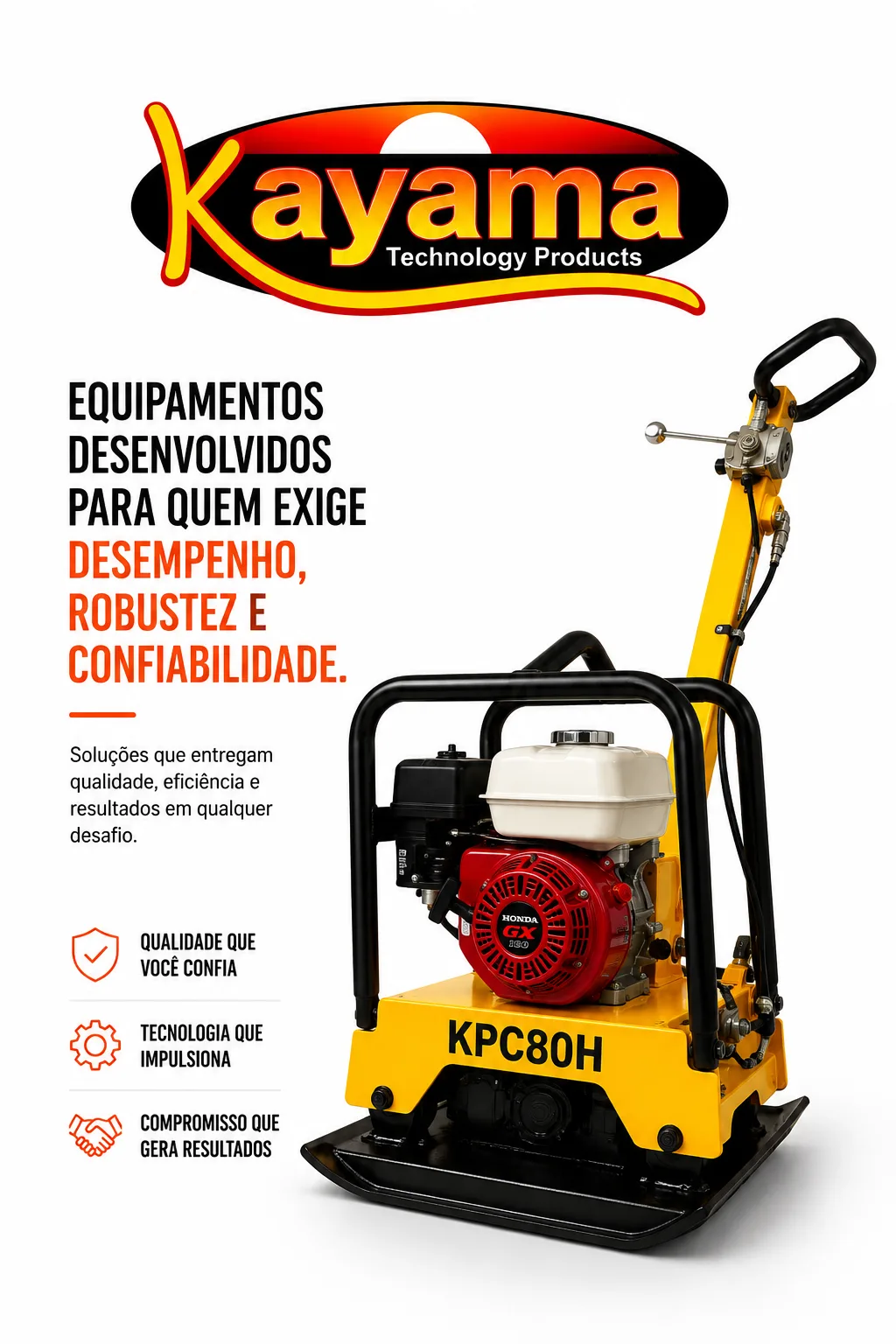 Placa Vibratória à gasolina 80 Kg Kayama modelo:KPC80H — imagem 7