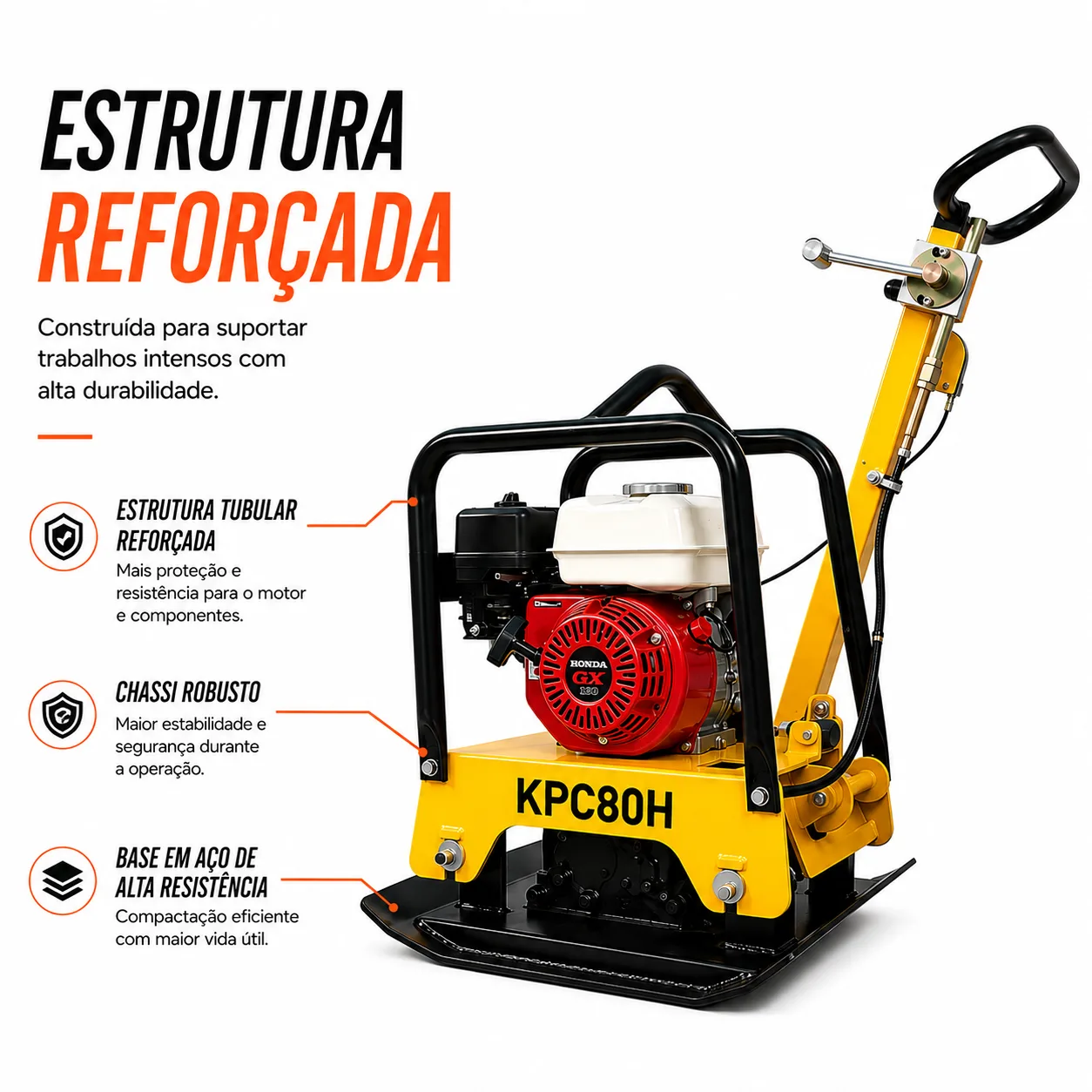 Placa Vibratória à gasolina 90 Kg Kayama modelo:KPC90H — imagem 2