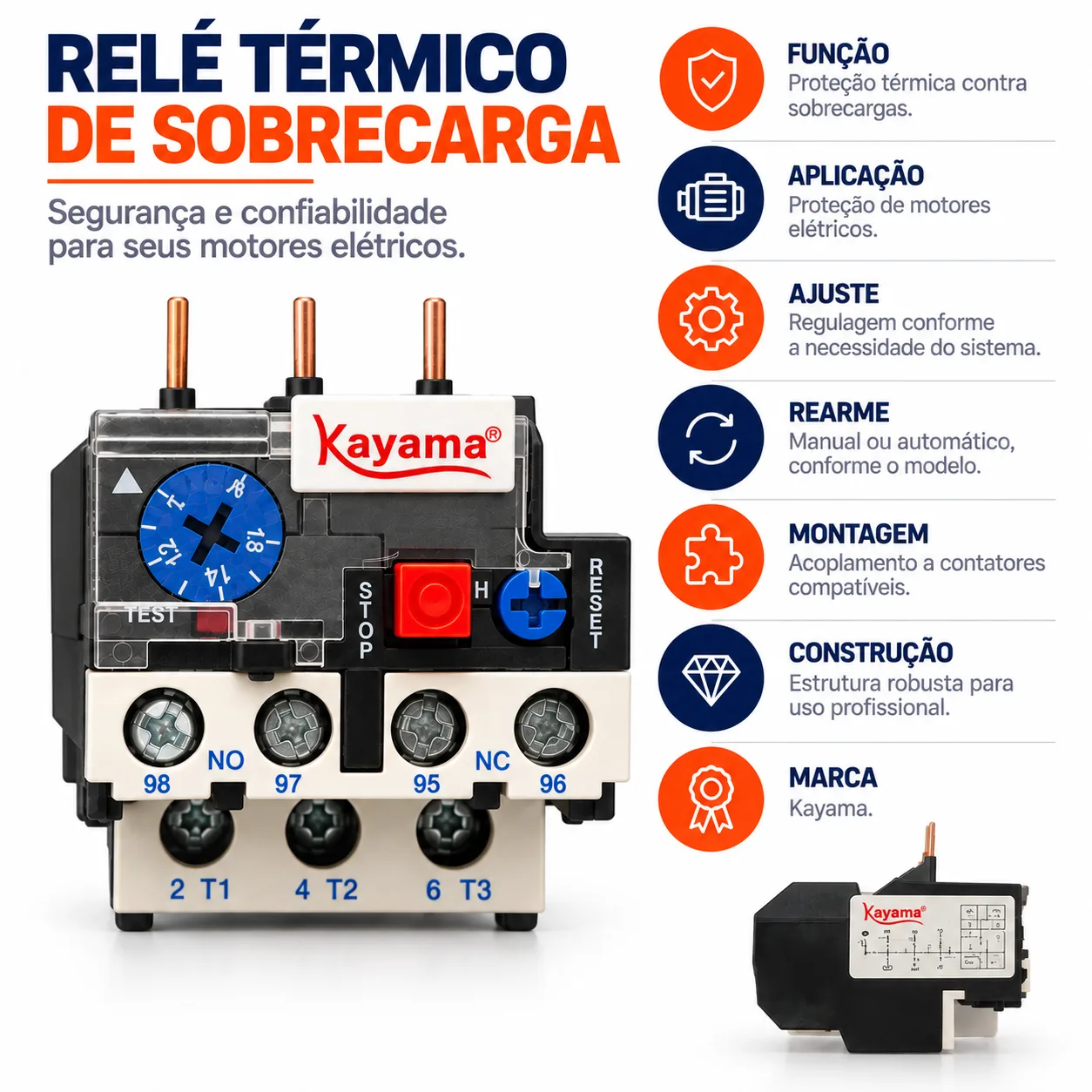 Relé Térmico de Sobrecarga JR28-25(LR2-D13)12-18A - KAYAMA — imagem 3