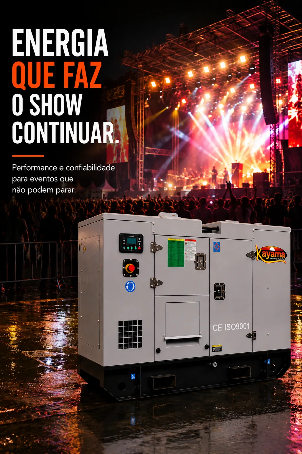 Gerador de Energia Elétrica à Diesel 565 KVA Trifásico Kayama Cabinado modelo K565000PSP3E 266/460V 60 HZ Paralelo — imagem 8