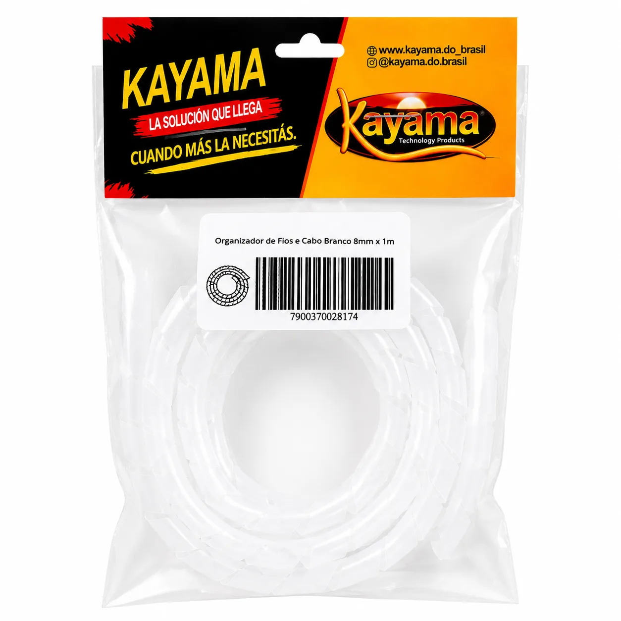 Organizador para Fios e Cabos Branco 3mm x 1m Kayama(Encartelado)