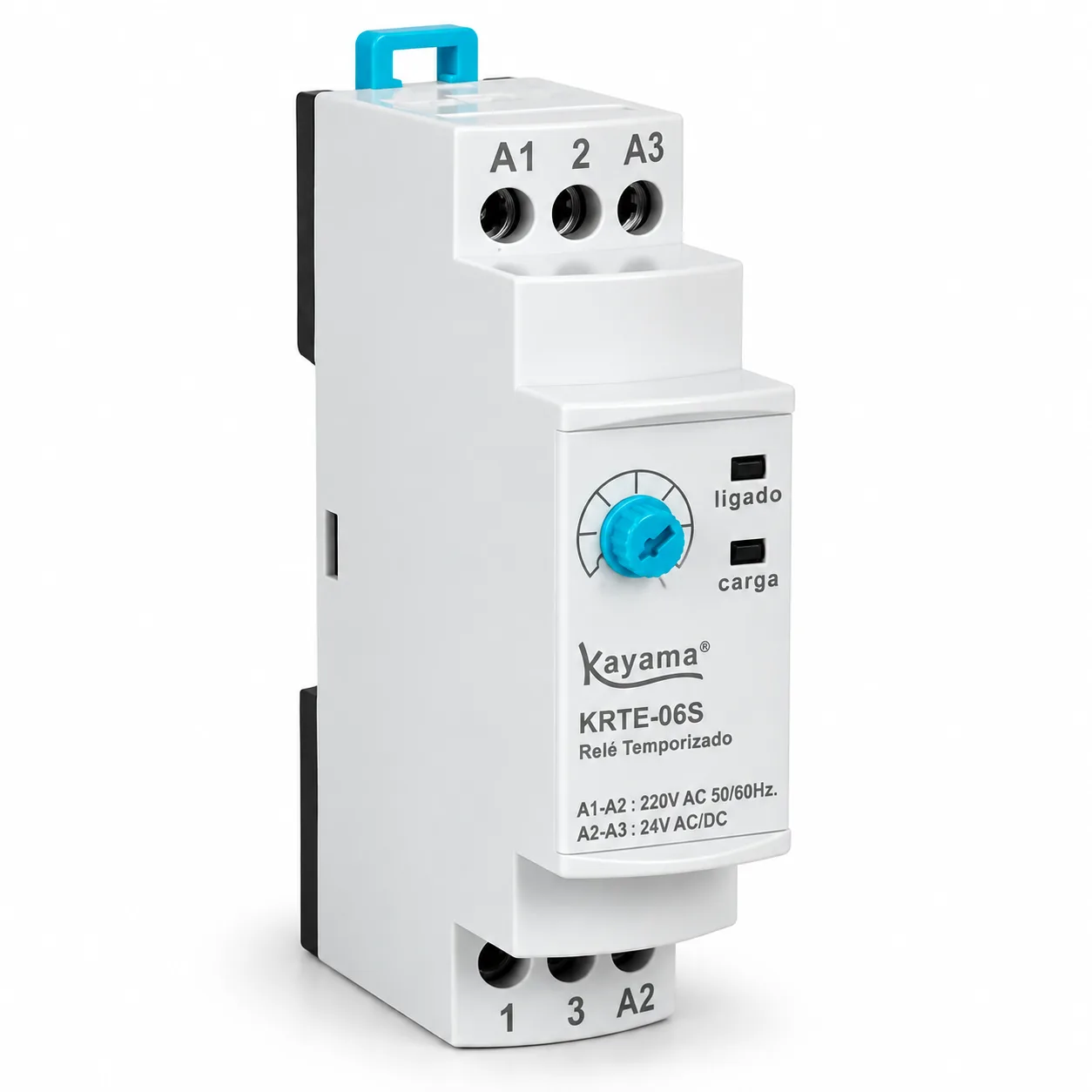 Relé Temporizado Eletrônico 0,1-6 s - KRTE-06S - 220V 50/60HZ - Kayama